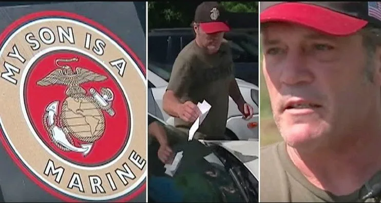 Proud Marine Dad Put A Sticker On His Car, But He Had No Idea What Was Waiting For Him