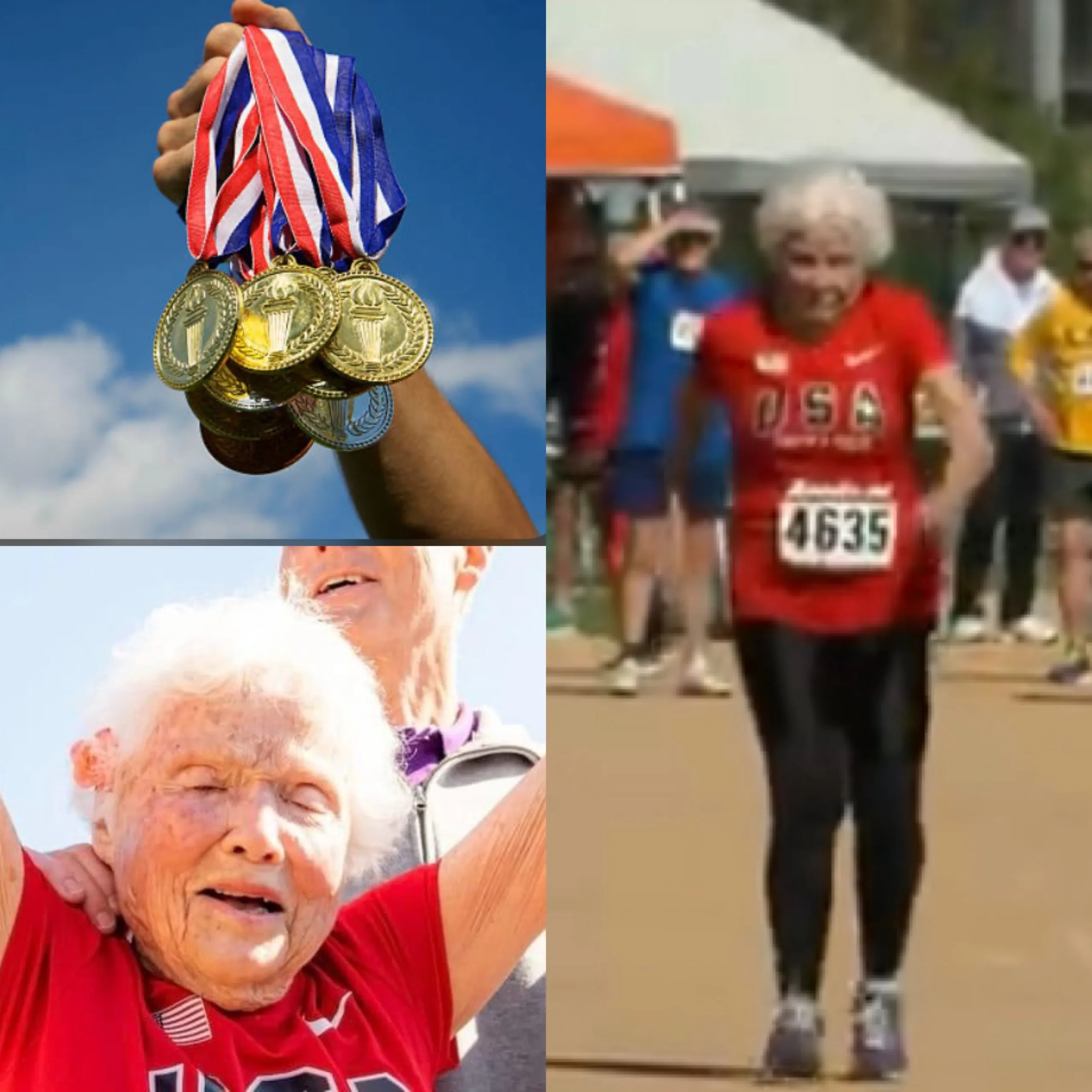 At the US Senior Games, a 105-year-old great-grandmother breaks the world record for the fastest 100-meter run.