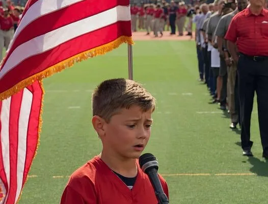 Emotional Impact: 10-Year-Old Impresses with National Anthem, Tears Grown Men”