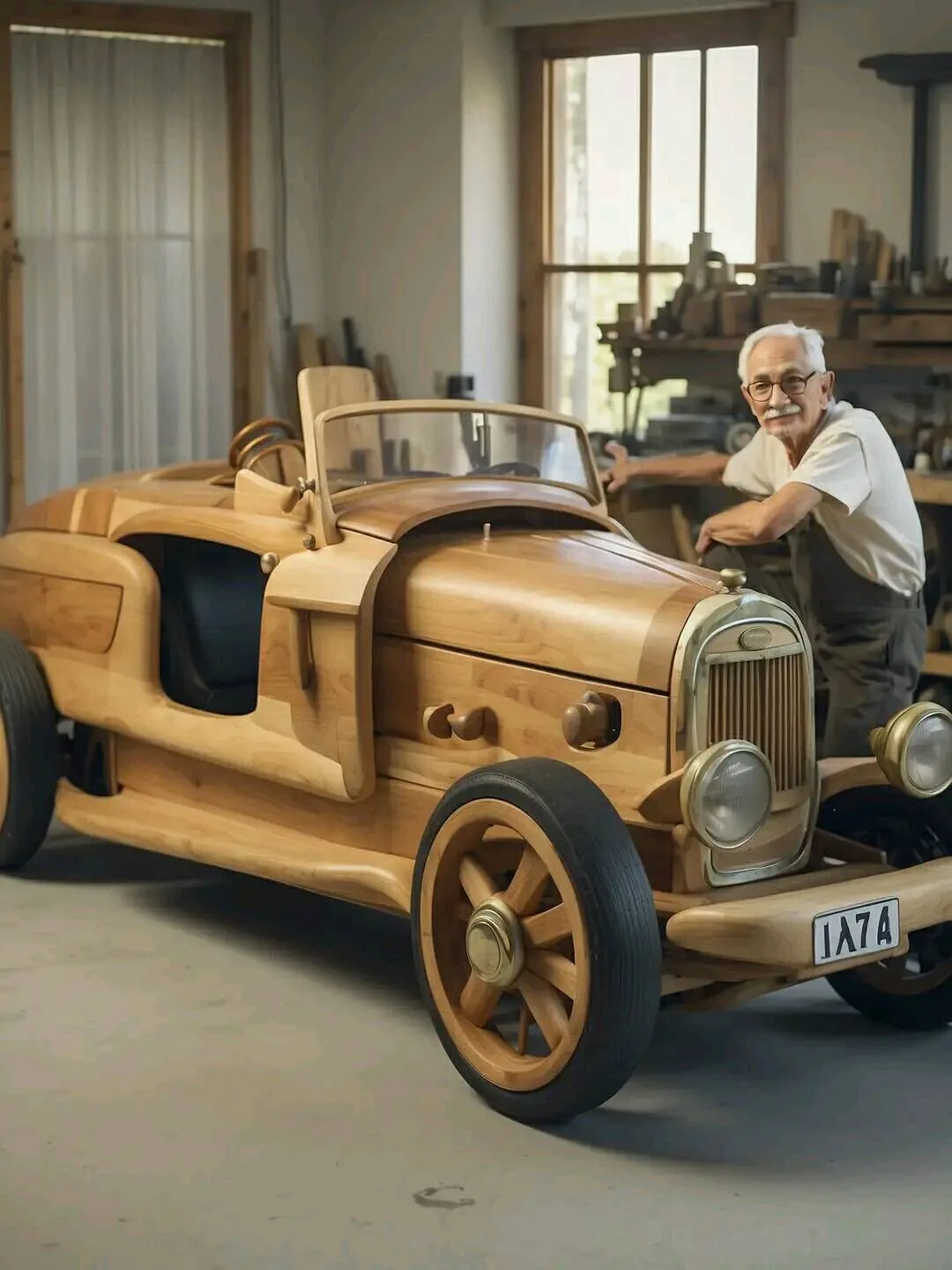 My grandfather made this wooden car with his own hands