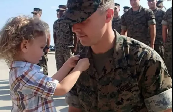 The Cutest Marine Corps Promotion Ever – 3-Year-Old Son Pins Dad’s New Rank