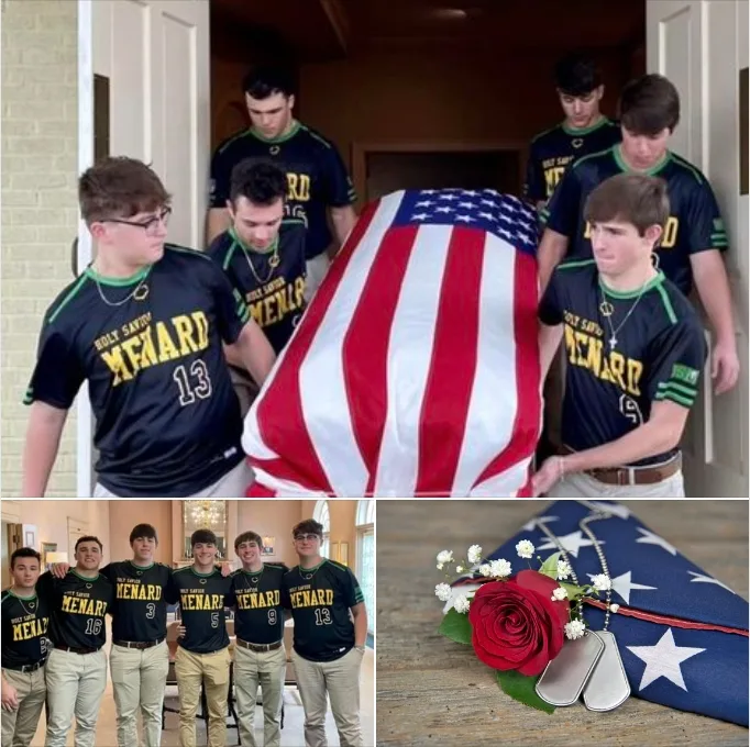 High school seniors carry the casket of Air Force veteran with no family