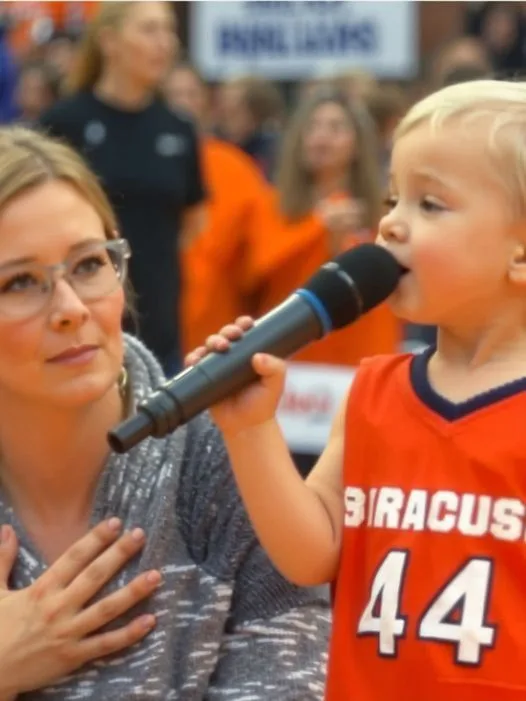 In front of an audience of more than 6,000, a 3-year-old boy sang the entire hymn